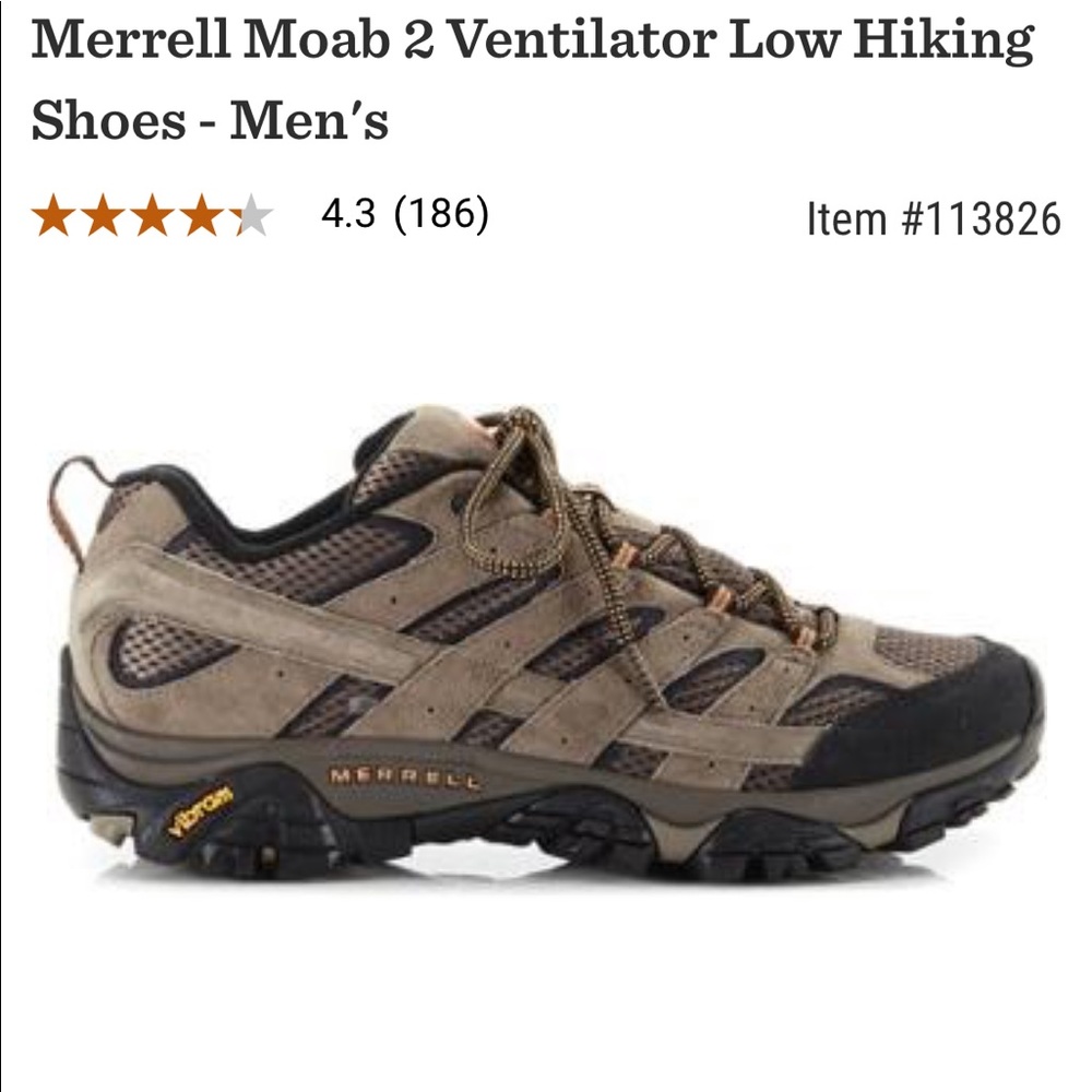 MEN’S MERRELL MOAB 2 VENTILATOR LOW HIKING SHOE